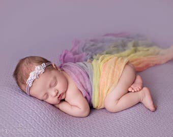 Rainbow Cheesecloth 32"x32" Newborn photography Props