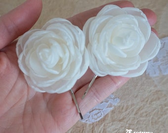 White Garden Rose Hair ivory rose hair clip | etsy White Garden Rose Hair ivory rose hair clip | etsy