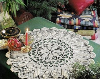 Thread Crochet Doily Pattern, Table Centerpiece, Cotton Lace Doily Pattern