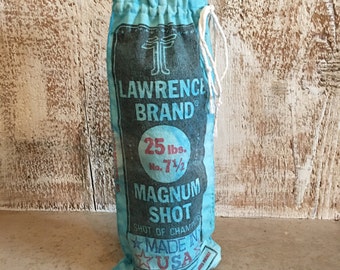 Vintage dyed turquoise lead shot wine bags