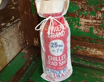 Vintage red, white,and blue lead shot wine bags--"Made in USA"
