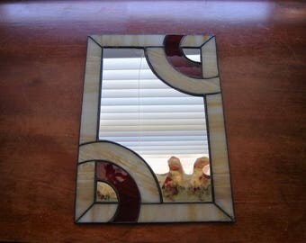 Mirror Stained glass mirror wall mirror wall decor wall hanging flat mirror jewelry display tray art deco mirror