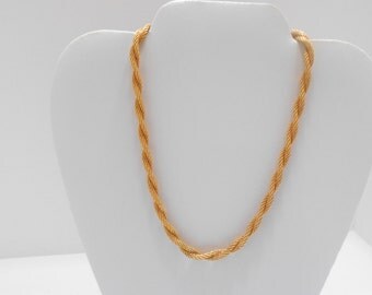 Vintage Sarah Coventry 17" Gold Tone Twisted Rope Necklace (3659)