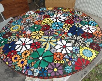 SOLD ** 36" Piece made MOSAIC TABLE Top / Direct from Artist / I Can Make 1 For You Too **