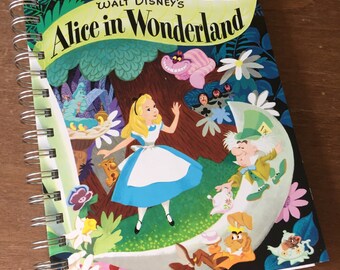 Alice in Wonderland Little Golden Book Recycled Journal