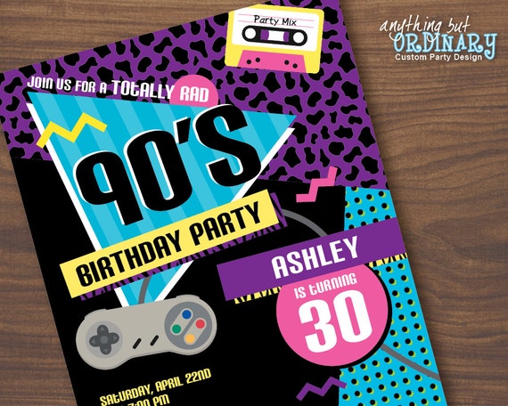 90S Themed Birthday Party Invitations 3