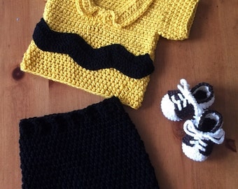 Charlie Brown infant photo prop/costume