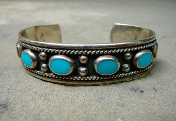 Taxco Turquoise Sterling Silver Cuff