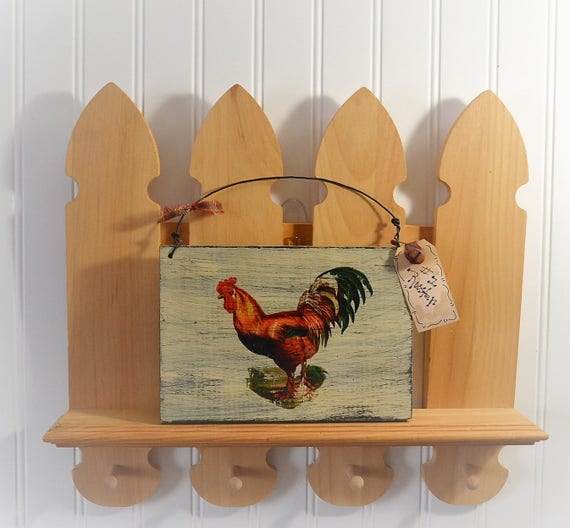 items-similar-to-farmhouse-kitchen-rustic-rooster-decor-primitive