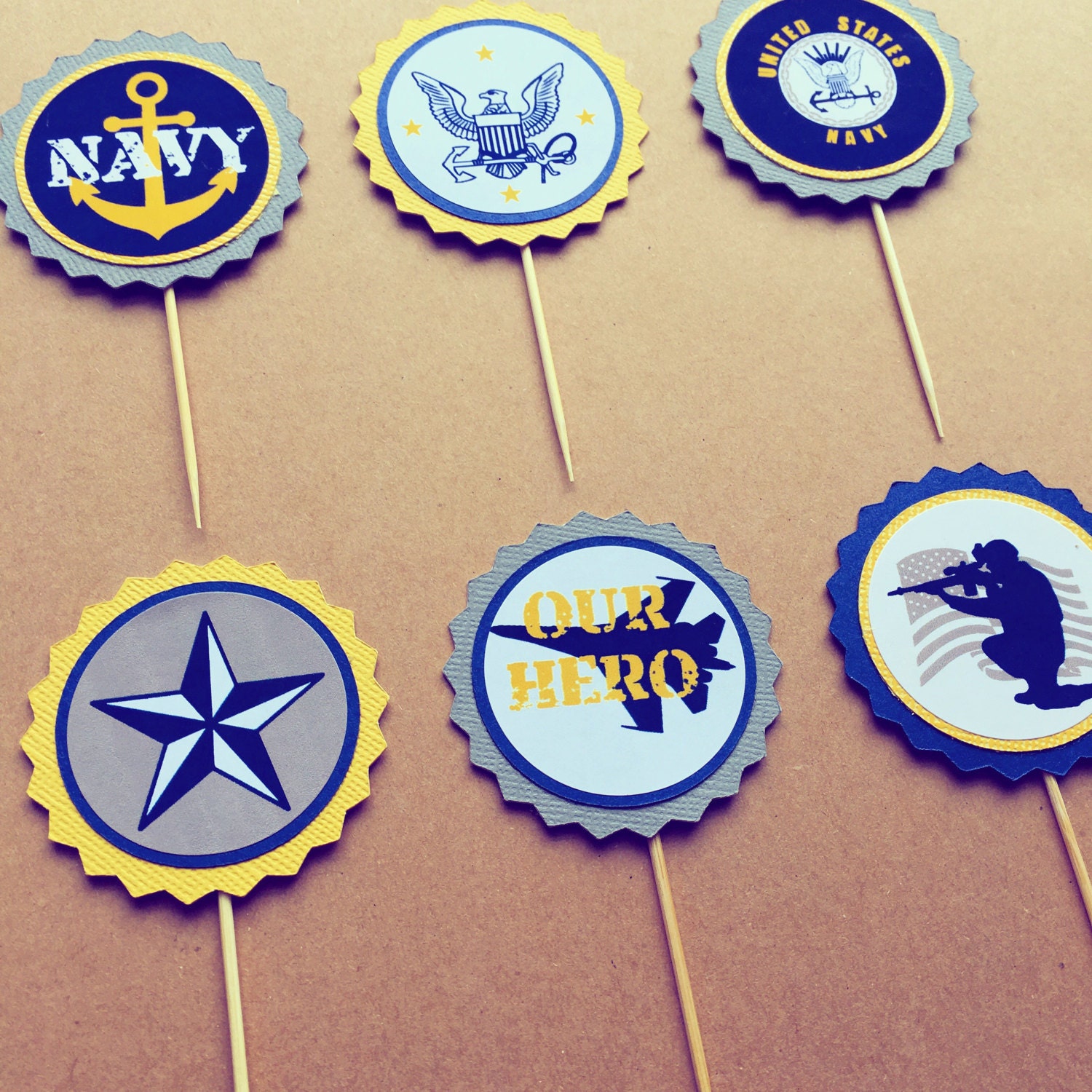 United States NAVY or COAST GUARD Themed Cupcake Toppers