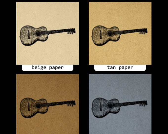 Antique Acoustic Guitar Graphic Printable Digital Music Image Illustration Download Artwork Vintage Clip Art Jpg Png HQ 300dpi No.1098