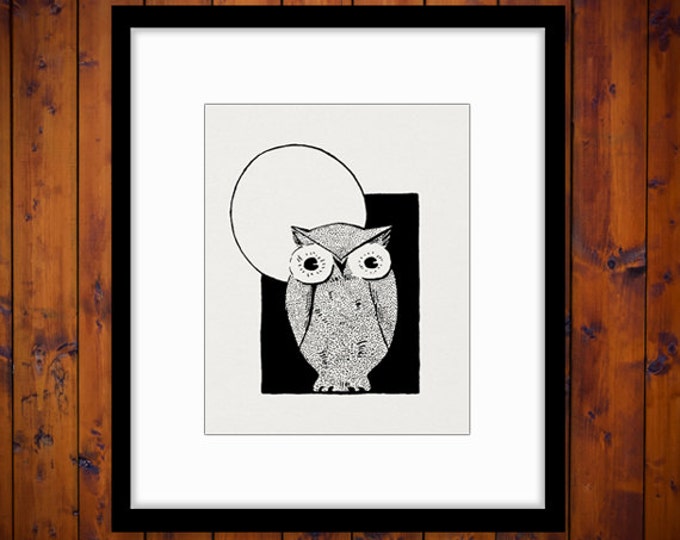 Vintage Owl Graphic Printable Image Owl Artwork Digital Bird Download Antique Clip Art Jpg Png Eps HQ 300dpi No.4169