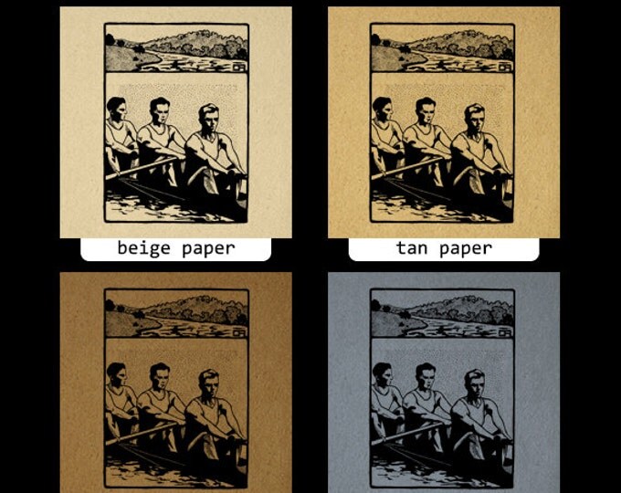 Digital Printable Crew Rowing Image Download Graphic Artwork Antique Clip Art Jpg Png Eps HQ 300dpi No.4141