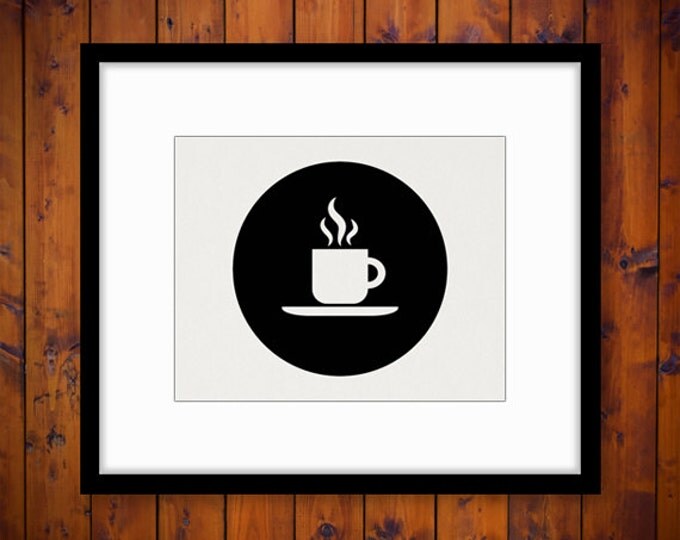 Printable Graphic Coffee Cup Icon Digital Coffee Mug Image Food Restaurant Download Vintage Clip Art Jpg Png Eps HQ 300dpi No.4531