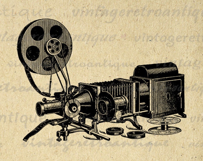 Antique Optigraph Graphic Digital Download Movie Camera Image Printable Vintage Clip Art Jpg Png Eps HQ 300dpi No.1311