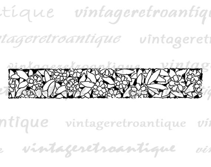 Flower Banner Image Digital Graphic Floral Heaer Download Printable Vintage Clip Art Jpg Png Eps HQ 300dpi No.3513