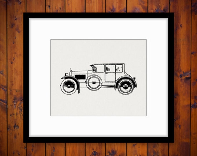 Antique Car Digital Graphic Printable Illustration Image Download Vintage Clip Art Jpg Png Eps HQ 300dpi No.3457