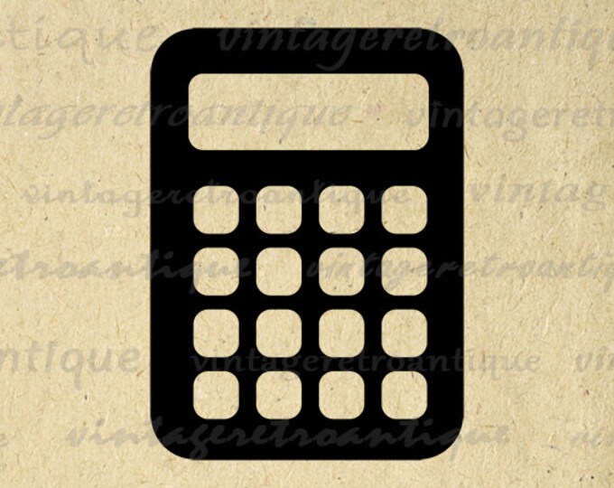 Printable Digital Calculator Download Calculator Icon Image Graphic Antique Clip Art Jpg Png Eps 18x18 HQ 300dpi No.3952