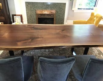 Live Edge Harvest Table, Live edge Dining Table, Handcrafted Reclaimed Wood Furniture - We ship worldwide