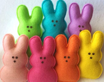 Felt Marshmallow Bunny Garland-Easter Decoration-Easter Garland-Felt Bunny-Bunny Decoration-Bunny Ornaments-Felt Easter Garland-Felt Garland