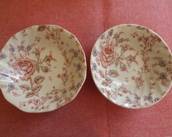 Vintage Johnson Brothers England/Rose Chintz Bowls/Transferware/Home and Living/Kitchen and Dining/Dining and Serving/Set of 2