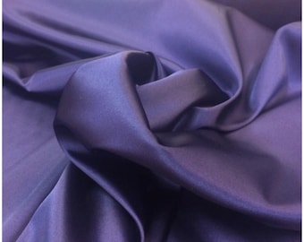 Deep Purple Stretch Satin, polyester spandex satin fabric shiny stretch satin fabric dress shirt lingerie