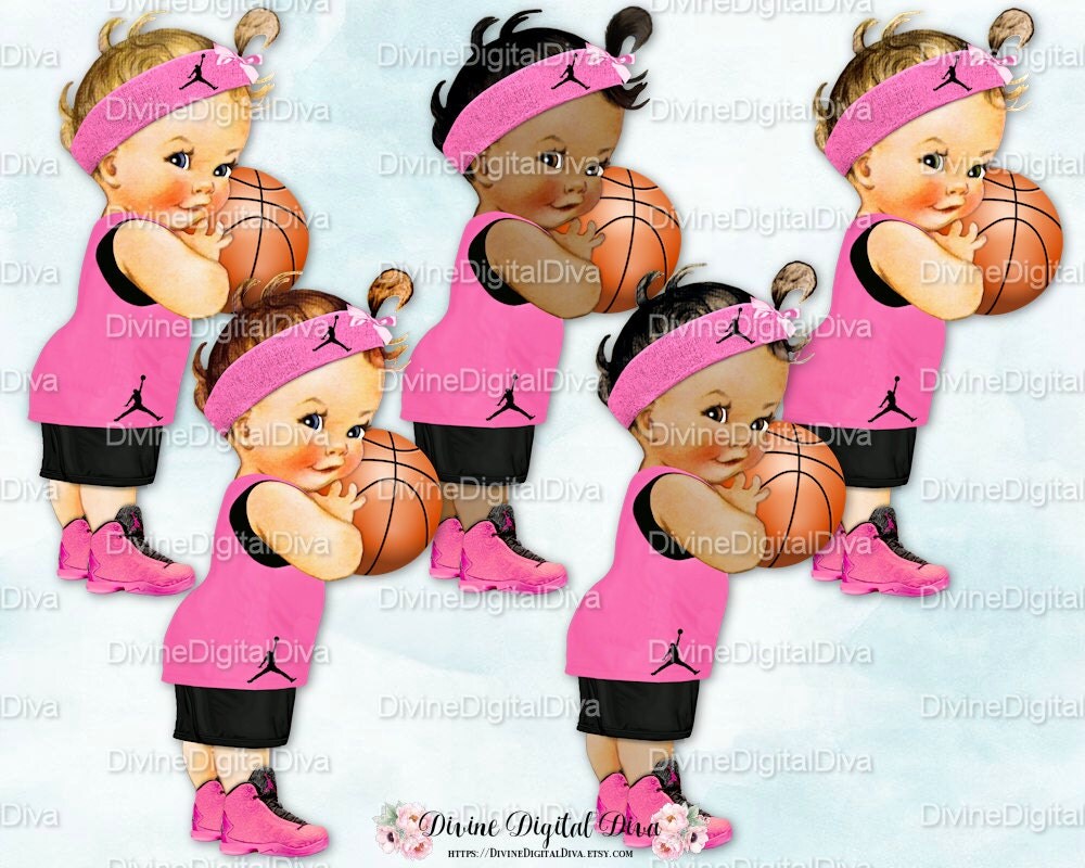 Vintage Baby Girl Basketball Black & Pink Hightop Sneakers