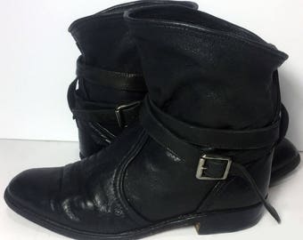 Frye 77547 Dorado Black Leather Boots Women's Size 7