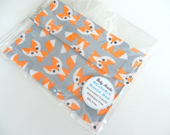 Reusable Snack Bag Made with ProCare® Food Safe BPA Free Waterproof Fabric - Organic Fox