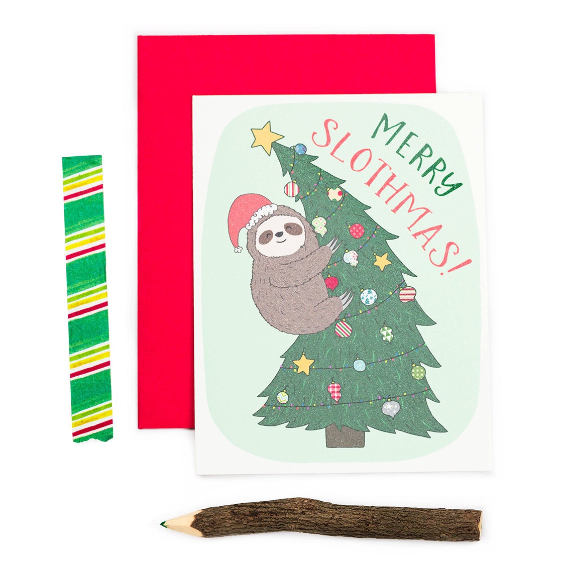 Sloth Christmas Card 