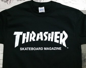 Thrasher shirt T-shirt tshirt magazine logo skater skateboard 80s retro clothing