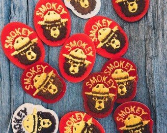 vintage patch - Smokey Bear (red)