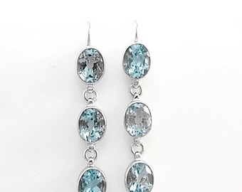 Unique blue topaz earrings related items | Etsy