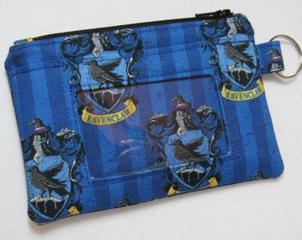 Limited! Harry Potter Hogwarts Ravenclaw Keychain ID Wallet, Student / Teacher / Work ID, Badge Holder, Zip Pouch - 2 Options for ID Pocket