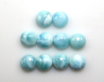 Larimar Cabochons Round 6mm Approximately 9.00 Carat, Dolphin color stone, AAA quality blue pectolite, loose larimar gemstones (3558)