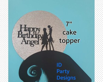 NIGHTMARE BEFORE CHRISTMAS Cake Topper Jack Skellington Sally Zero Wedding cake topper jack and sally Silhouette