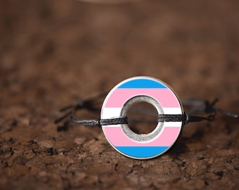 Transgender Pride Washer Bracelet