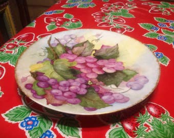 Vintage Thomas Sevres Bavaria hand painted plate with grape designs