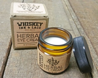 Organic Herbal Eye Cream - Vegan skincare for puffy eyes, under-eye bags, dark shadows, and wrinkles - Under eye moisturizer