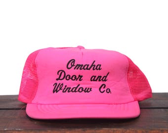 Nebraska trucker hat | Etsy - Vintage Neon Pink Omaha Door & Window Co Nebraska Trucker Hat Snapback  Baseball Cap