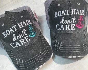 Boat Hair Don't Care Trucker hat ~ boat Hair Don't Care Baseball Hat ~ Women's Hat ~ boat Hair Don't Care ~ Lake Hat ~ Boat Hat ~ Adorable