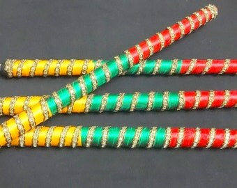 Decorated Wooden Sticks, Wooden Bag Handles - Pair,Long,Ready to attach