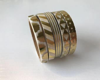 Gold and White Thin Washi Tape