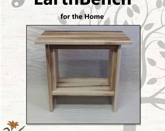 NORTHWOODS BENCH SEAT ~ Elegant 18" tall Entryway / Foyer Bench with Shoe Shelf. Maine "Coastal" Maple. Natural Beeswax Finish.