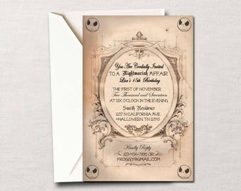 Custom DIY Printable ~Nightmare Before Christmas~ Party Invitation All Occasion Card Set