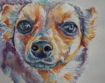 Cane ad acquerello, cane dipinto, Ritratto animale personalizzato \ watercolor dog, painting dog, custom pet portrait