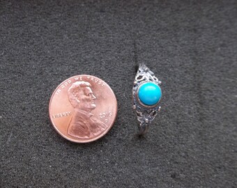 Sterling Silver 925 Southwest ring with turquoise very ornate