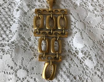 Metal Geometric Cascade Pendant Necklace - Trifari
