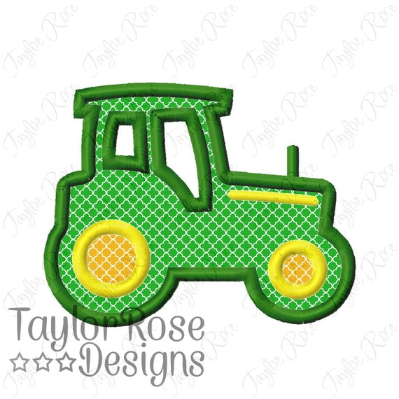 Tractor Applique Machine Embroidery Design 4x4 5x7 Farm Farmer