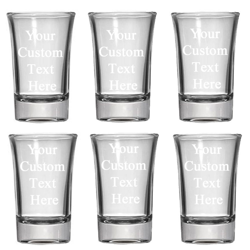 Personalized Set of 6 Shot Glasses 1.5oz Free Engraving